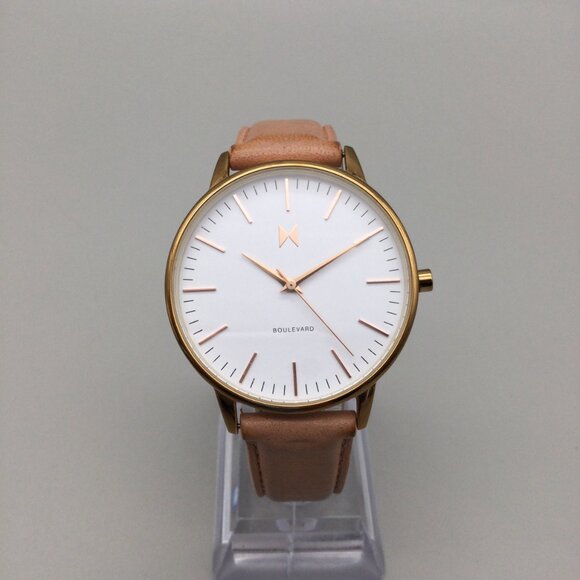 MVMT Rodeo Boulevard Watch Women 38mm Rose Gold Tone Leather Band New Battery main image 4
